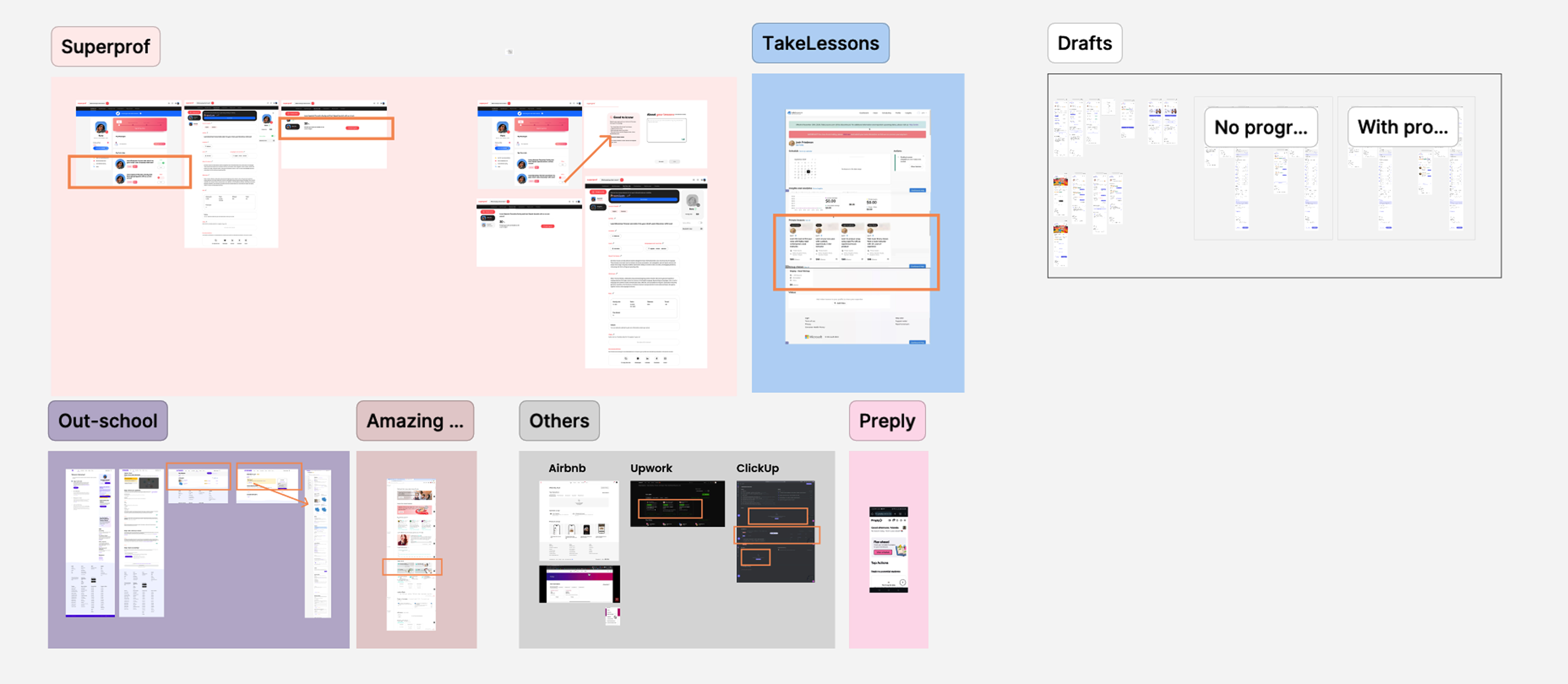 Research, ideation boards, sketches